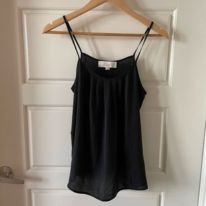 Loft Drapey Pleated Camisole in Black Size Extra Small
